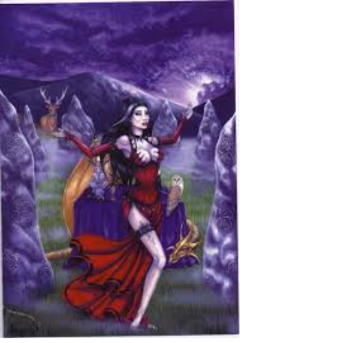 Gothic Moon Blank Greeting Card - Enchantress