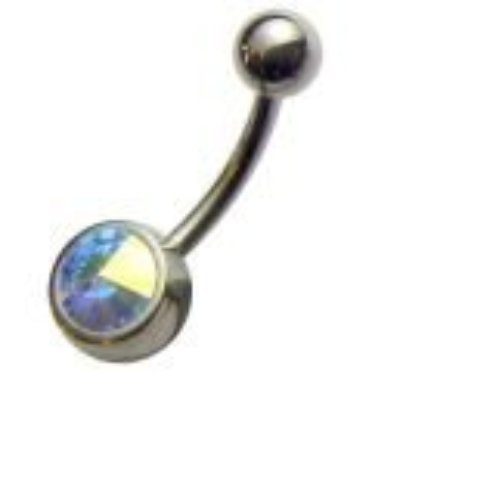 ABCrystal Jewelled Navel Bar 1.6mm x  10mm