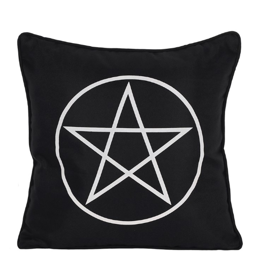 Black and White Pentagram Cushion