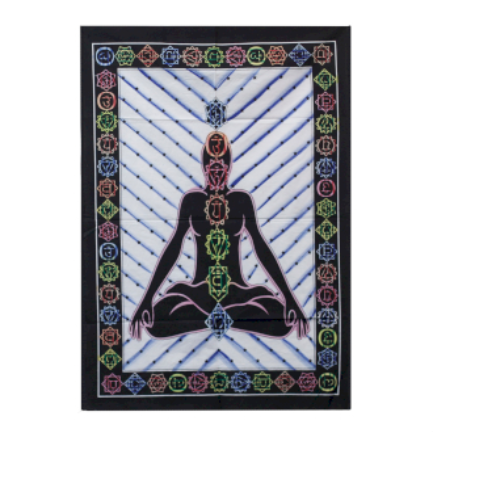 Handbrushed Cotton Wall Art - Chakra Buddha