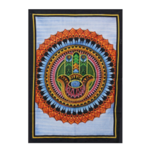 Handbrushed Cotton Wall Art - Hamsa