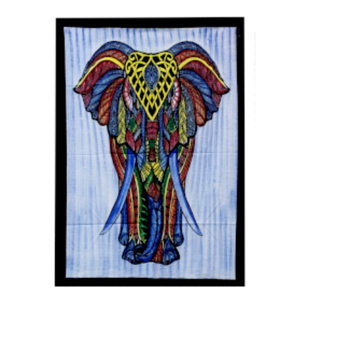 Handbrushed Cotton Wall Art - Elephant