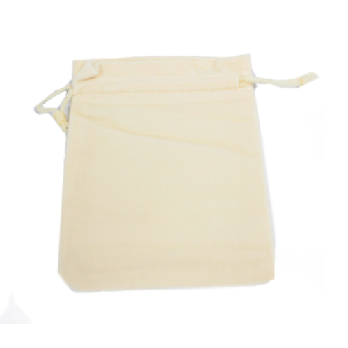 Quality Velvet Pouch - Ivory 10x12cm