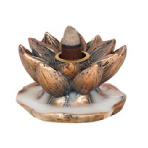 Bronze Lotus Backflow Incense Burner