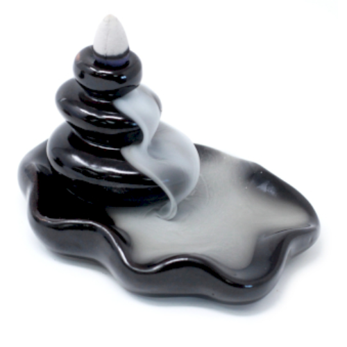 Pebbles into pool Backflow Incense Burner