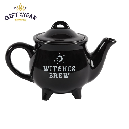 Witches Brew Black Ceramic Tea Pot