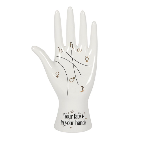 White Ceramic Palmistry Hand