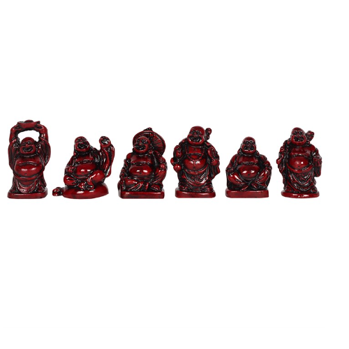 Box of6 Red Resin Buddhas