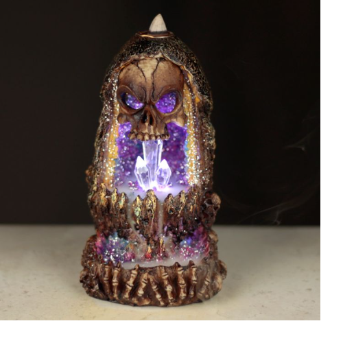 Skull Crystal Cave LED Backflow burner -