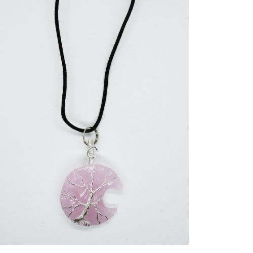 Necklace Moon Rose Quartz