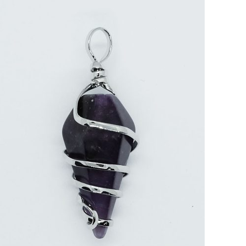 Amethyst Wired  Cone Pendant