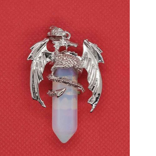 Dragon on Opalite Pendant