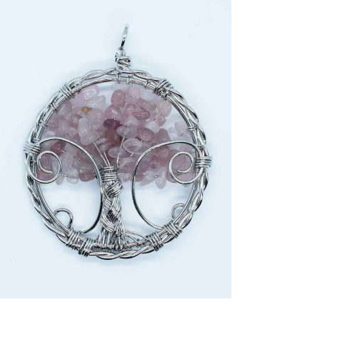 Rose Quartz Tree of Life Pendant