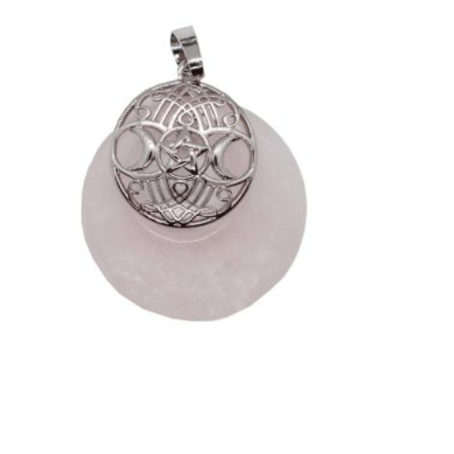 3 Moons Rose Quartz Donut Pendant