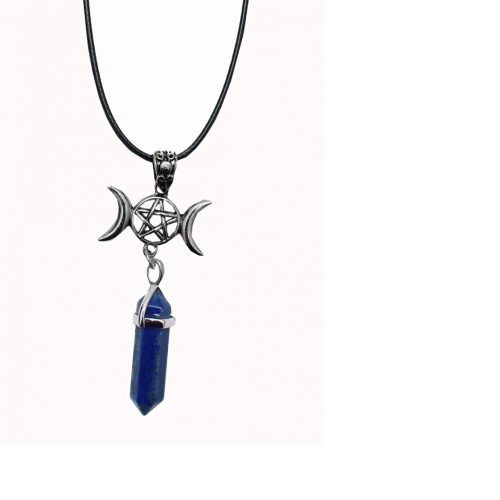 Triple Moon on Lapis Lazuli Pendant