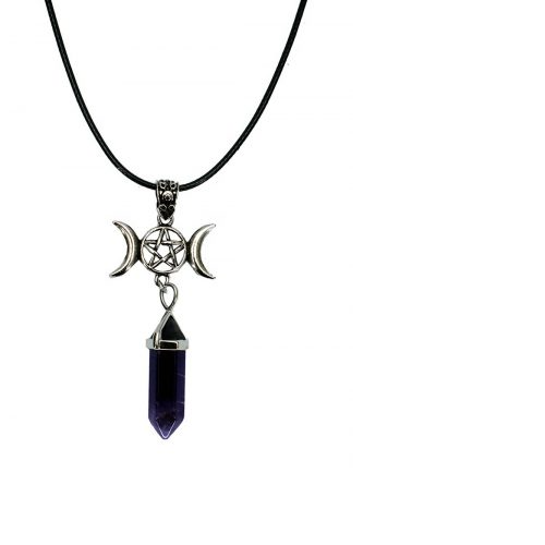 Triple Moon on Amethyst Pendant