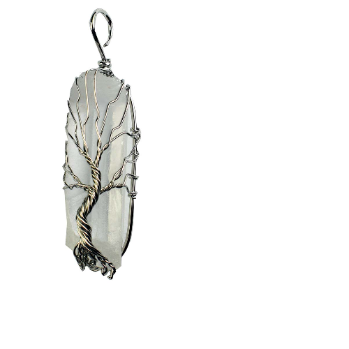 Wired Tree of Life Pendant  Clear Quartz