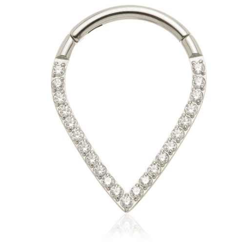 Ti Couture Jewelled Wishbone Hinged Ring