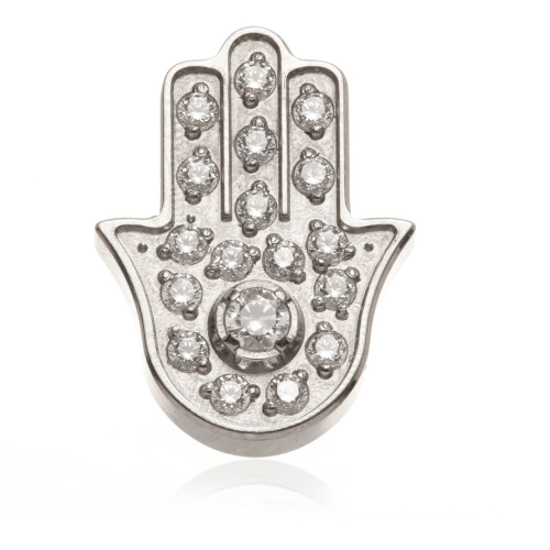 Titanium Internal Jewelled Hamsa Hand Attachment