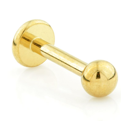 Zircon Gold Titanium Threadless Micro Labret with Pop In Ball