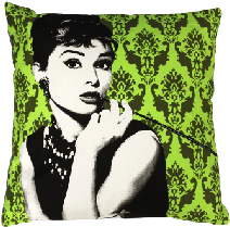 Large Audry Hepburn Cushion green Large Audry Hepburn Cushion green