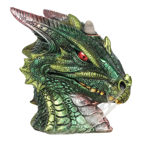 Large Green Dragon Head Backflow Incense Burner