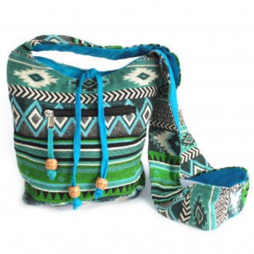 Jacquard Sling Bag Teal