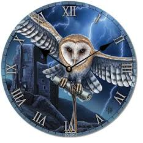 Heart Of The Storm Owl Clock by Lisa Parker - COPY Heart Of The Storm Owl Clock by Lisa Parker - COPY