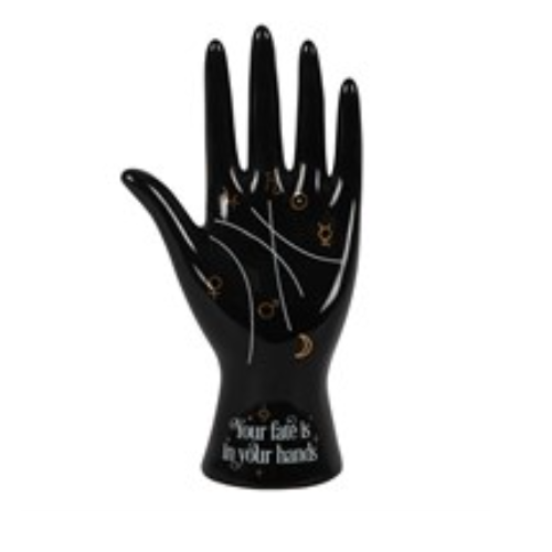 Black Ceramic Palmistry Hand Black Ceramic Palmistry Hand