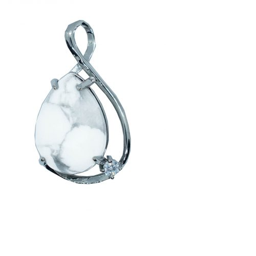Howlite Fancy Rose drop Pendant