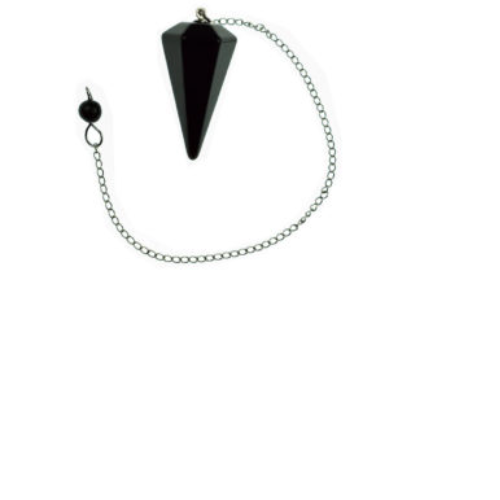 Faceted Black Obsidian Pendulum