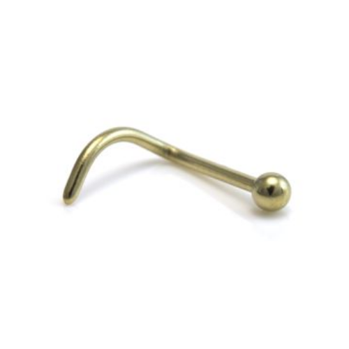 Zircon Gold Steel Plain Ball  Nose Stud