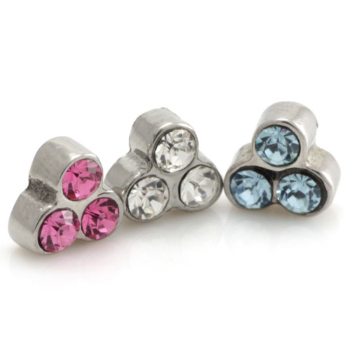 Steel 3 Round Trinity Rose Gem Attachment Steel 3 Round Trinity Rose Gem Attachment