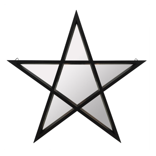 Black Framed Pentagram Mirror