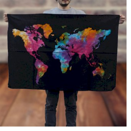 Tie Dye map of the world wall hanging Tie Dye map of the world wall hanging